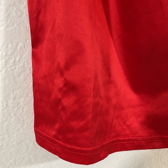 FASHION NOVA London Satin Mini Dress Red Size Medium New - Picture 6 of 13